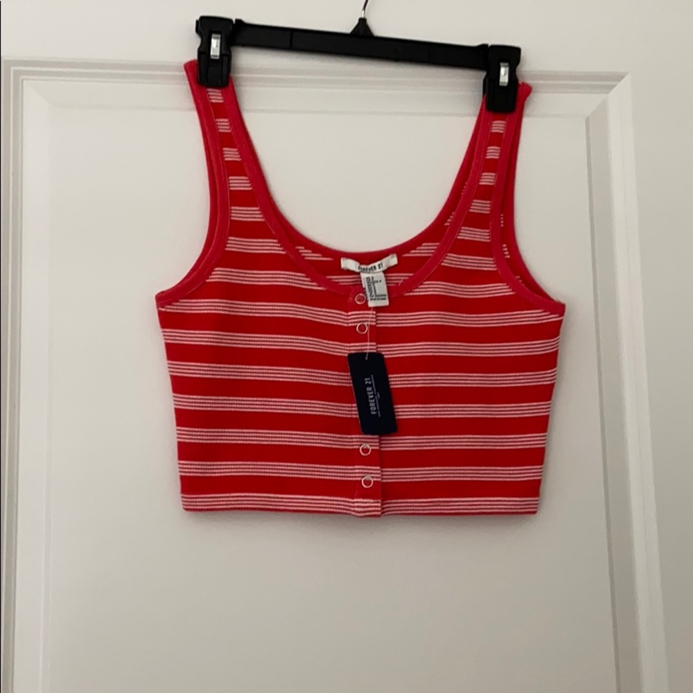🐥Everyday Red white Forever 21 Top - Picture 3 of 7